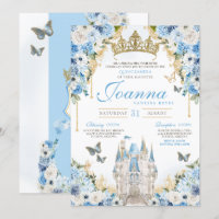 Cinderella Blue Princesa Dourada Castle Quinceaner