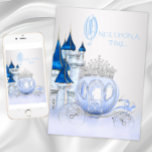 Convite Cinderella Princess Birthday<br><div class="desc">Convite de aniversário de Cinderela com carruagem de princesa de diamante azul e prata e fundo do castelo. Essas lindas meninas, qualquer convite de aniversário de Cinderela azul e prata, uma vez em um tempo, é facilmente personalizado para o seu evento simplesmente adicionando seus detalhes no estilo de fonte e...</div>