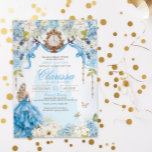Convite Cinderella Princess Light Blue e Dourado Sweet 16<br><div class="desc">Um sonho de conto de fadas tornou-se realidade. Seu dia especial merece um design de convite muito especial. Dei tanto tempo e me importo em projetar este convite e estou APAIXONADO. Espero que você também esteja! Este convite à Cinderela apresenta tantos toques de luxo perfeitos para a sua bola real....</div>