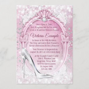 Convite Cinderella Sapatilha de Vidro Quinceanera