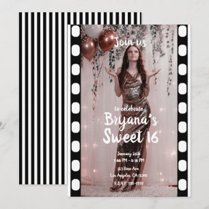 Convite Cinema de Filme de Hollywood Fotografia Doce 16