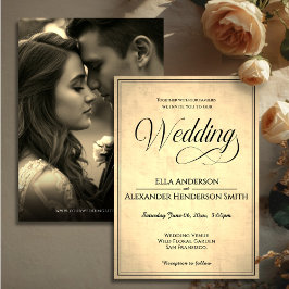Convite Cinematic Photo Vintage Wedding Invitation 