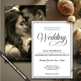 Convite Cinematic Photo Vintage Wedding Invitation