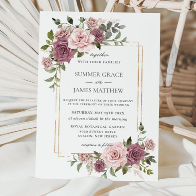 Convite Cinnamon Rosa Blush Floral Greenery Boho Casamento (Criador carregado)