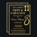 Convite Cinquenta e fabulosa Festa de aniversário Dourada<br><div class="desc">Elegante e encantador 50 e convite de aniversário fabuloso. Ele apresenta algumas joias divertidas como o toque adicionado e há muito a ser personalizado para se adequar ao seu próprio evento. Qualquer pergunta sobre design, envie um e-mail para charmdesignstudio@rcn.com e ficaremos felizes em ajudar. Há muitos itens de partido que...</div>