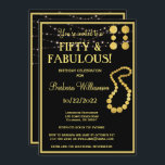 Convite Cinquenta e fabulosa Festa de aniversário Dourada<br><div class="desc">Elegante e encantador 50 e convite de aniversário fabuloso. Ele apresenta algumas joias divertidas como o toque adicionado e há muito a ser personalizado para se adequar ao seu próprio evento. Qualquer pergunta sobre design, envie um e-mail para charmdesignstudio@rcn.com e ficaremos felizes em ajudar. Há muitos itens de partido que...</div>