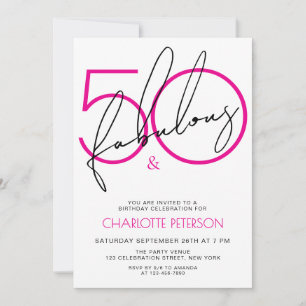 Convite Cinquenta e Fabuloso Aniversário de 50 Anos