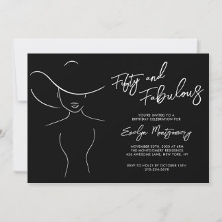Convite Cinquenta e Fabuloso Festa de Aniversário Linha Ar