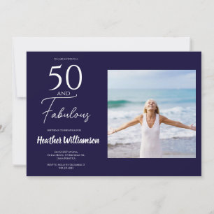 Convite Cinquenta e Fabuloso Foto 50º Aniversário Invi
