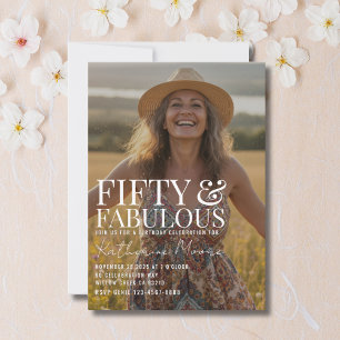 Convite Cinquenta e Fabuloso Foto 50 Anos de Idade Festa d