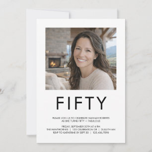 Convite Cinquenta e Fabuloso Foto Aniversário de 50 anos