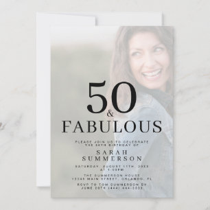 Convite Cinquenta e Fabuloso Foto Aniversário de 50 anos