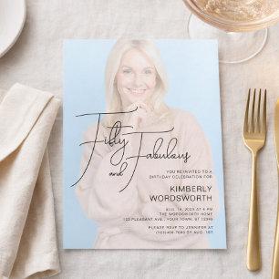 Convite Cinquenta e Fabuloso Foto Aniversário de 50 anos