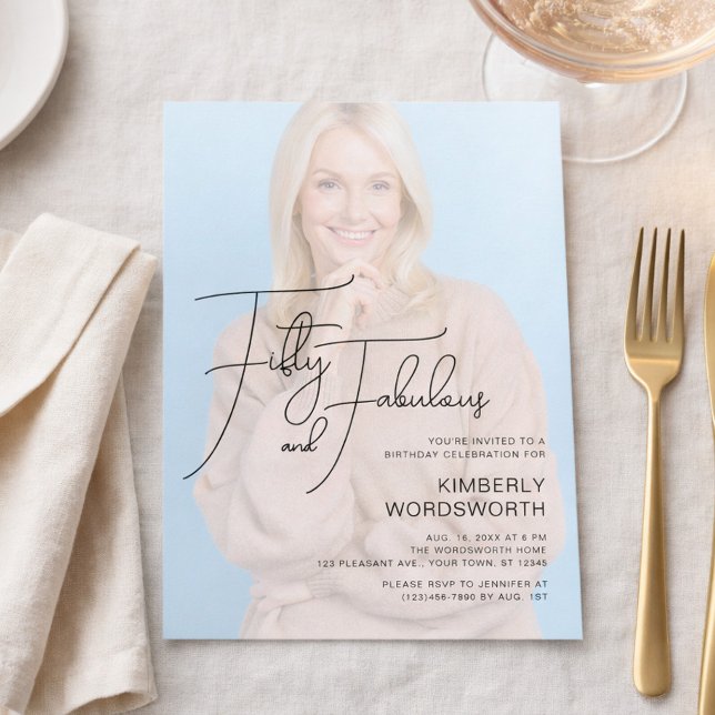 Convite Cinquenta e Fabuloso Foto Aniversário de 50 anos (Criador carregado)