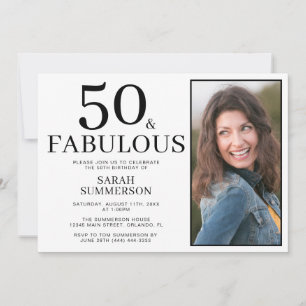 Convite Cinquenta e Fabuloso Foto Aniversário de 50 anos