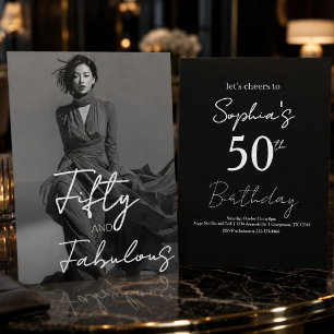 Convite Cinquenta e Fabuloso Foto Aniversário de 50 anos P