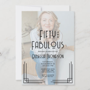 Convite Cinquenta e Fabuloso Foto Art Déco 50º Aniversário