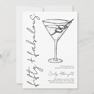 Convite Cinquenta e Fabuloso Linha de Arte de Martini Pret