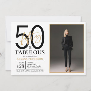 Convite Cinquenta e Fabuloso Roteiro Foto Aniversário de 5