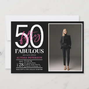 Convite Cinquenta e Fabuloso Script Foto 50º Aniversário