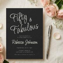 Cinquenta e Fabuloso Script Preto Aniversário de 5