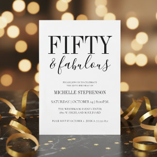Convite Cinquenta e Fantástico Festa de Aniversário de 50 