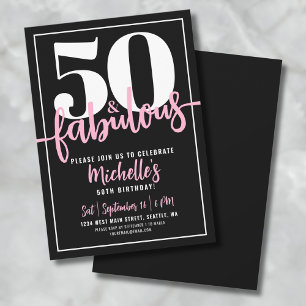 Convite Cinquenta e Fantástico Festa Moderna de 50 Anos de