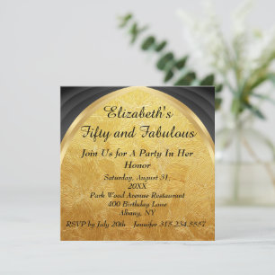 Convite Cinquenta e poucos anos Dourados e fabulosos