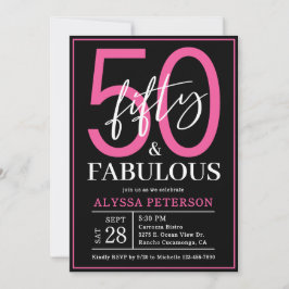 Convite Cinquenta & Fabuloso Roteiro de Aniversário de 50