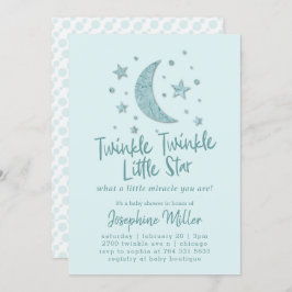 Convite Cintilação chá de fraldas pequeno da hortelã das