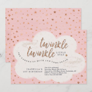 Convite Cintilação da cintilação pouco aniversário da