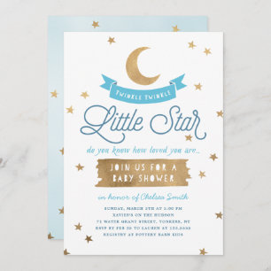 Convite Cintilação da cintilação pouco azul do chá de