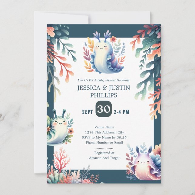 Convite Cinto-d-água Coca-Cola Chá de fraldas Oceânica (Frente)