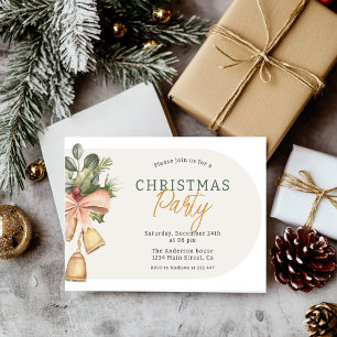 Convite Cintos de Natal Rustic Watercolor e Greenery