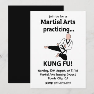 Convite Cinturão Preto de Artes Marciais Kung Fu
