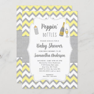 Convite Cinza amarela das garrafas de preenchimento