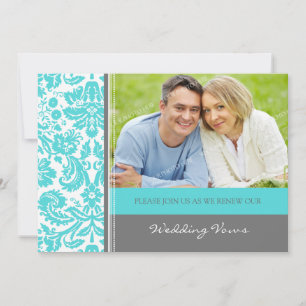 Convite Cinza Aqua Fotografia Casamento Vow Renewation Con