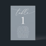 Convite Cinza Azul Dusty Mesa de Casamento Minimalista<br><div class="desc">Belo,  elegante,  moderno e minimalista,  cartão de número de mesa. Totalmente personalizável. **NOTA: Para fazer o pedido,  basta ajustar o número da tabela e adicionar cada número ao carrinho separadamente. Então,  dê uma olhada depois que terminar.</div>