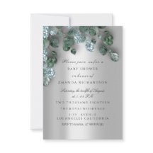 Cinza brilhante chá de fraldas Eucalyptus Verde Az