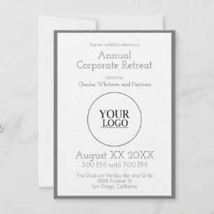 Convite Cinza Business ou Corporate Event com logotipo per