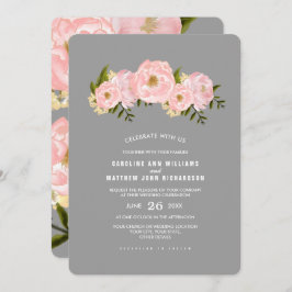 Convite Cinza | Casamento por Aquarela de Peões Rosa Esbra