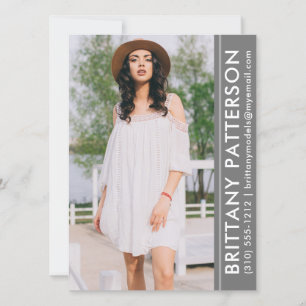 Convite Cinza da placa Comp Pro Foto do Ator Modelo