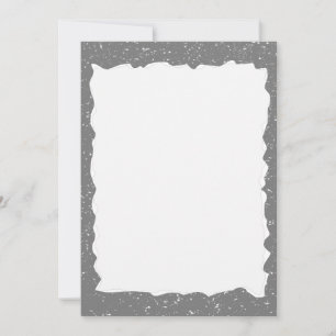 Convite Cinza de Borda Personalizada de Papel Despedaçado 