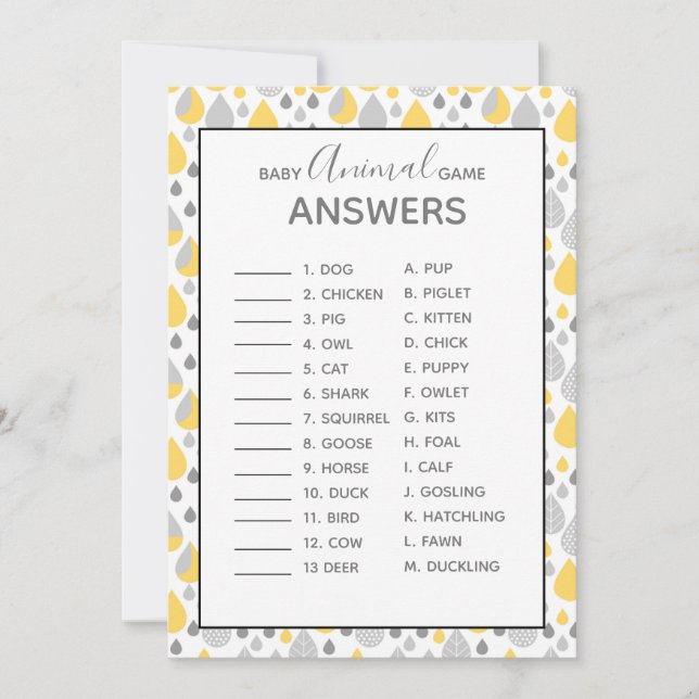 Convite Cinza de jogos para bebês e animais (Frente)