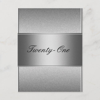 Convite Cinza de prata elegante de metal preto