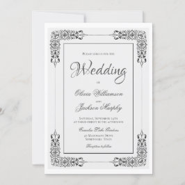 Convite Cinza de prata Elegante e Casamento de rendas bran