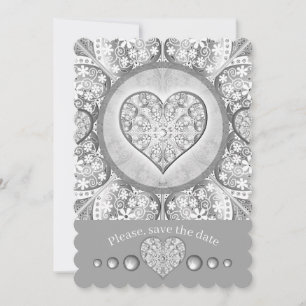 Convite Cinza de rendas cerâmicas