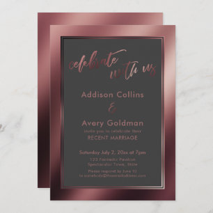 Convite Cinza Dourada e Escura Comemora conosco