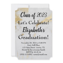 cinza Dourada para graduação 2023 mármore com text