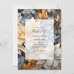 Convite Cinza e Casamento Floral Brown